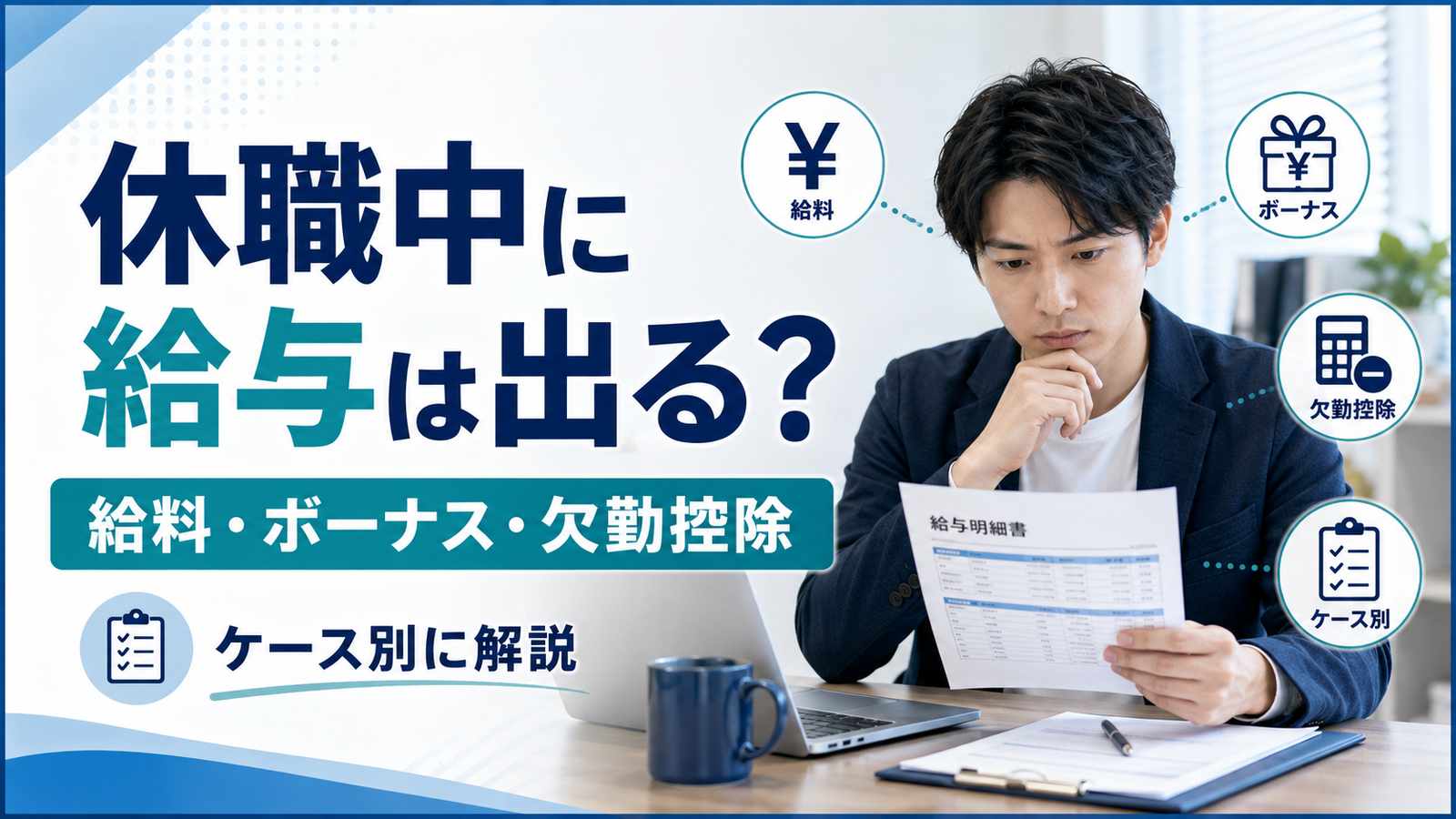 休職中に給与は出る?給料・ボーナス・欠勤控除の扱いをケース別に解説