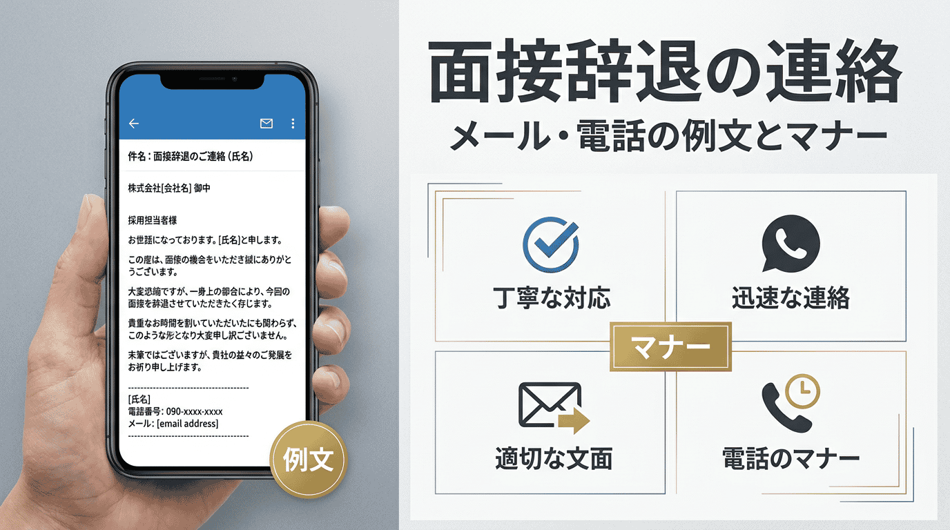 面接の断り方｜辞退メール・電話の例文とマナー