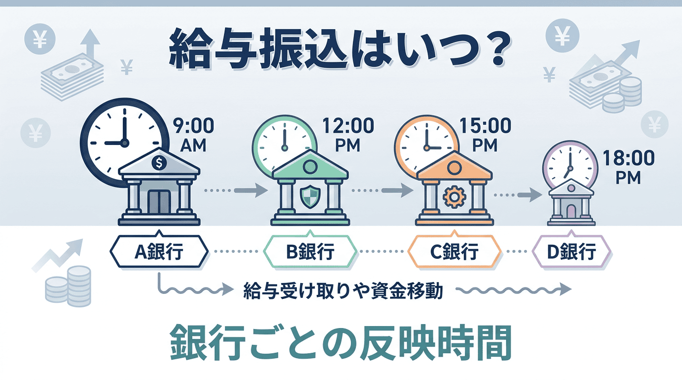 給料の振込時間は何時？銀行別の入金タイミングと振り込まれない時の対処法