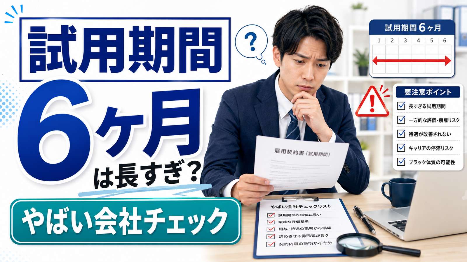 試用期間6ヶ月は長すぎ？「やばい会社」を見分けるチェックリスト
