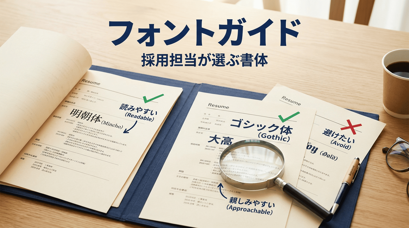 履歴書のフォントは何がよい？読まれる書式と推奨サイズ