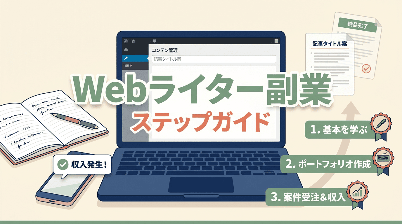Webライター副業の始め方｜未経験が月5万円稼ぐまでの手順