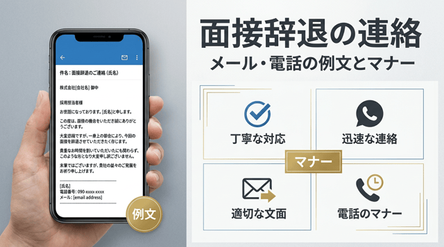 面接の断り方｜辞退メール・電話の例文とマナー